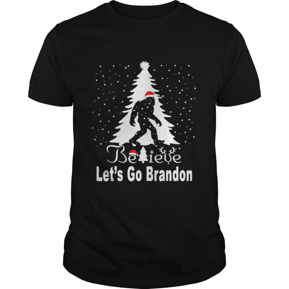 Bigfoot Believe Lets Go Brandon Christmas shirt Classic Men's T-shirt