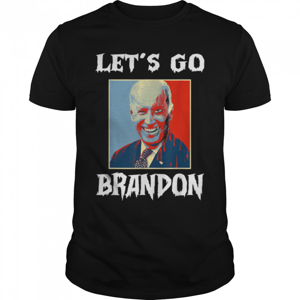 Let's Go Brandon Funny Scary Biden Halloween  T- B09JDHLGGV Classic Men's T-shirt