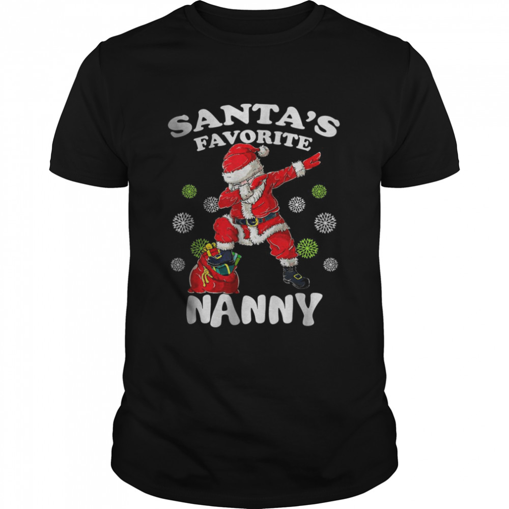 Santa’s Favorite NANNY Dabbing Santa Christmas Xmas T-Shirt