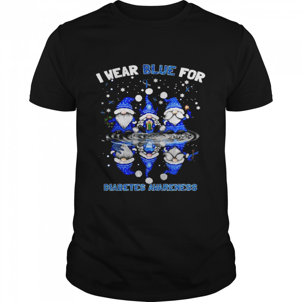 Gnome I Wear Blue For Diabetes Awareness T-shirt