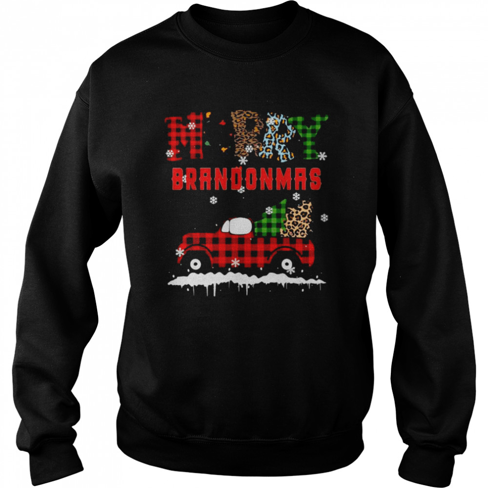 Buffalo plaid truck Merry Brandonmas Christmas shirt Unisex Sweatshirt