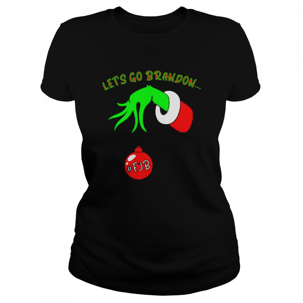 Let’s go brandon The Grinch hand holding #FJB Christmas shirt Classic Women's T-shirt