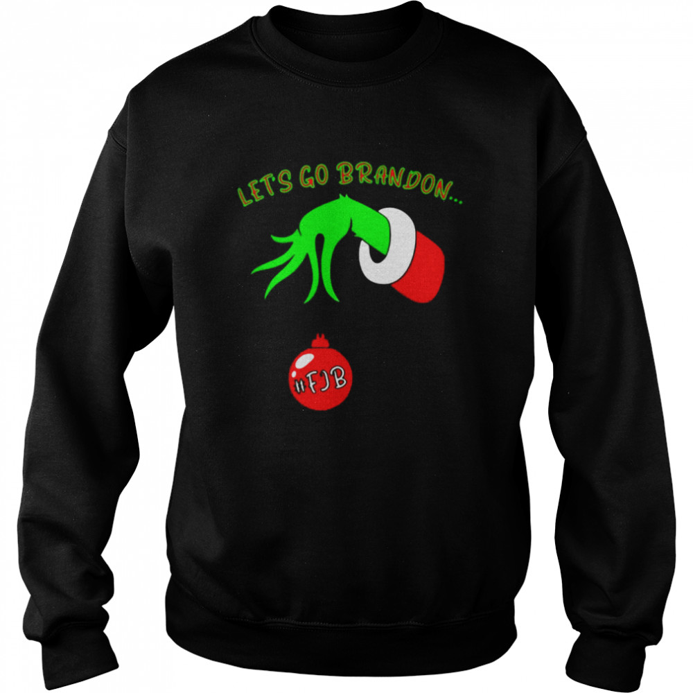 Let’s go brandon The Grinch hand holding #FJB Christmas shirt Unisex Sweatshirt