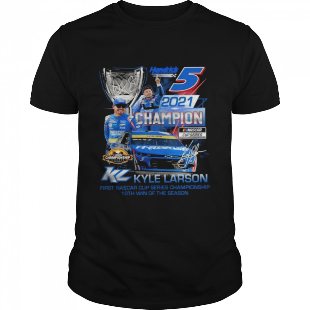 Nascar Cup Series Kyle Larson 2021 Champion signature shirt