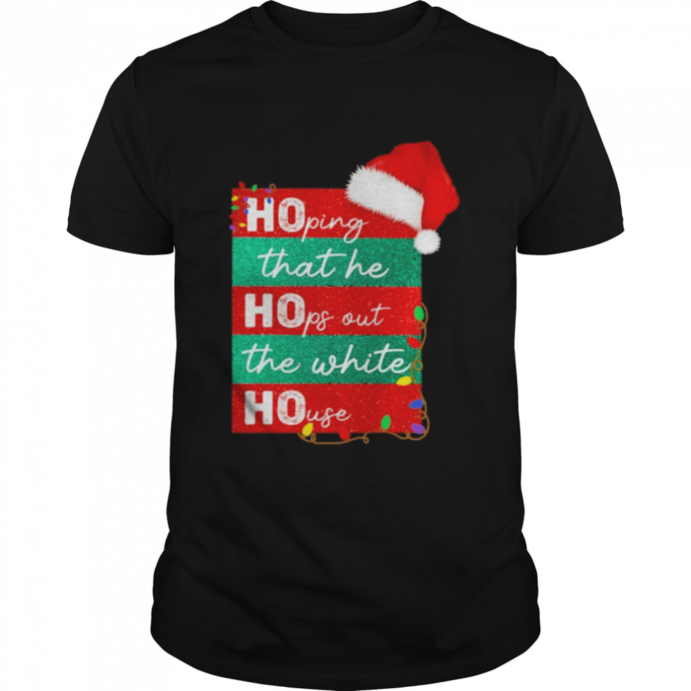 Santa hat Hoping that he hops out the white house Christmas shirt Classic Men's T-shirt