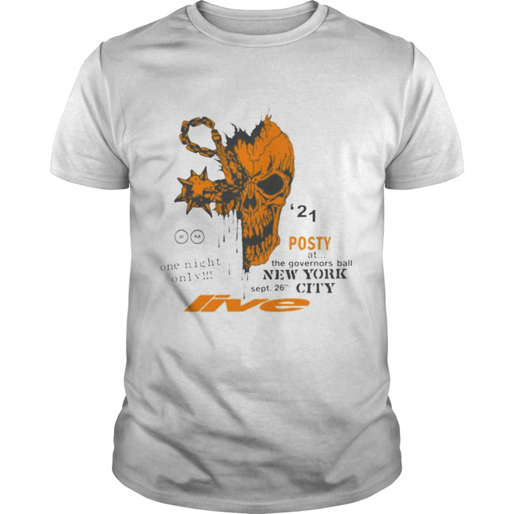 Skull Tee White New York Post Malone shirt Classic Men's T-shirt