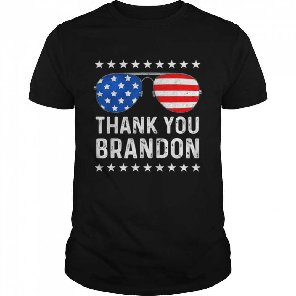 Sunglasses USA Flag thank you brandon anti Biden shirt Classic Men's T-shirt