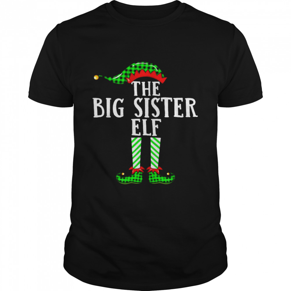 Big Sister ELF Xmas Matching Family Group Christmas Pajama Shirt