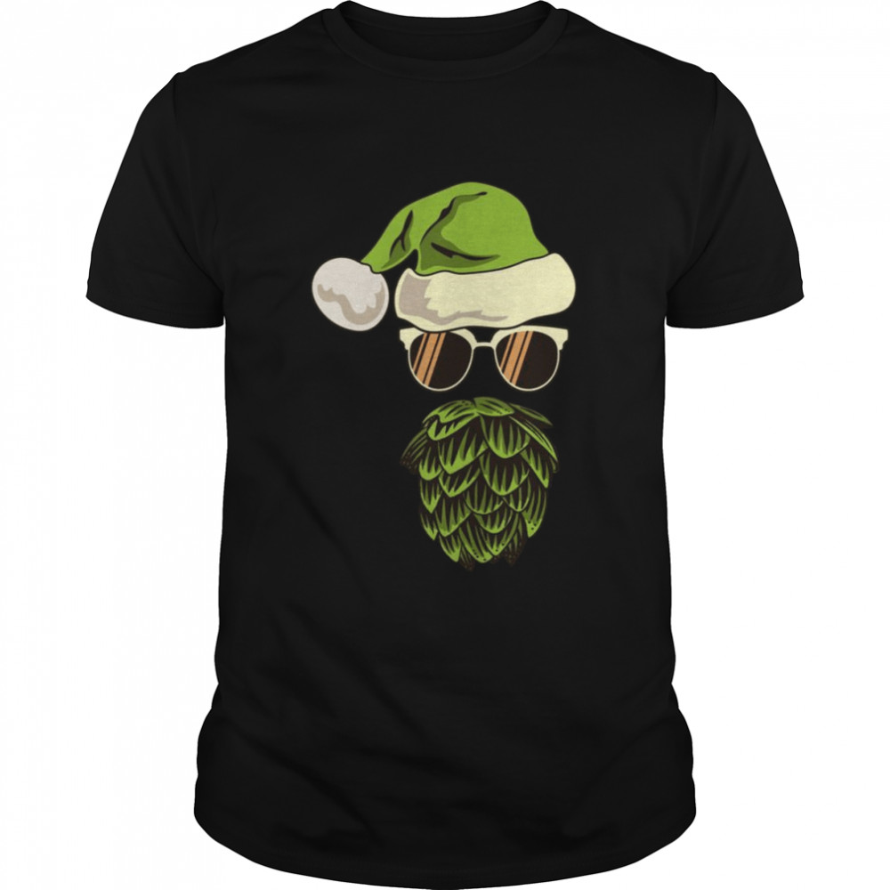 Santa Claus Hop Beard Beer Sunglasses Christmas Hat  Classic Men's T-shirt