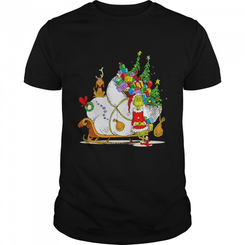 Santa Grinch and Dr Seuss Merry Christmas Tree shirt Classic Men's T-shirt