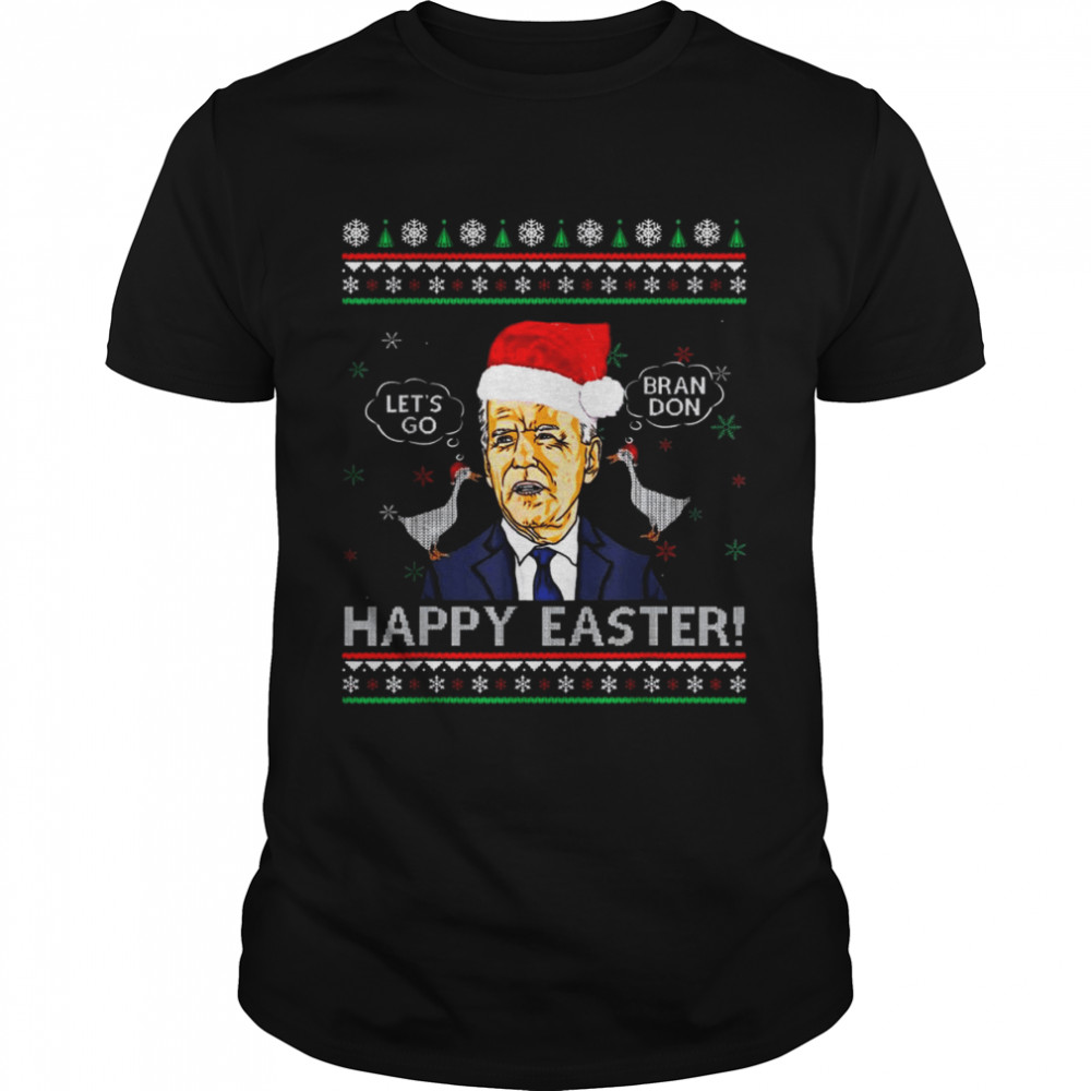Santa Joe Biden Let’s Go Brandon Happy Easter Ugly Christmas 2022 shirt Classic Men's T-shirt