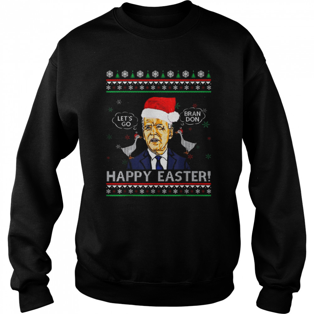 Santa Joe Biden Let’s Go Brandon Happy Easter Ugly Christmas 2022 shirt Unisex Sweatshirt