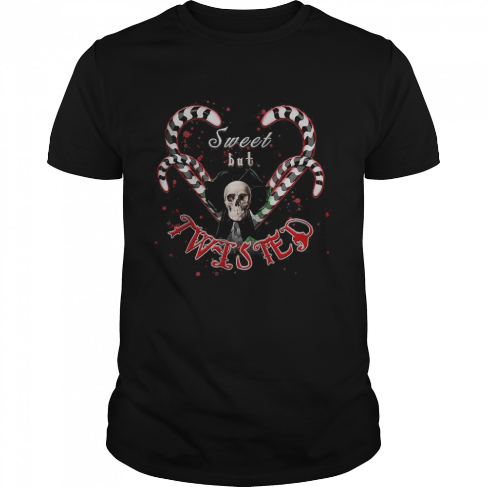 Sweet but Twisted skulls and candy canes christmas gothic T- Classic Men's T-shirt