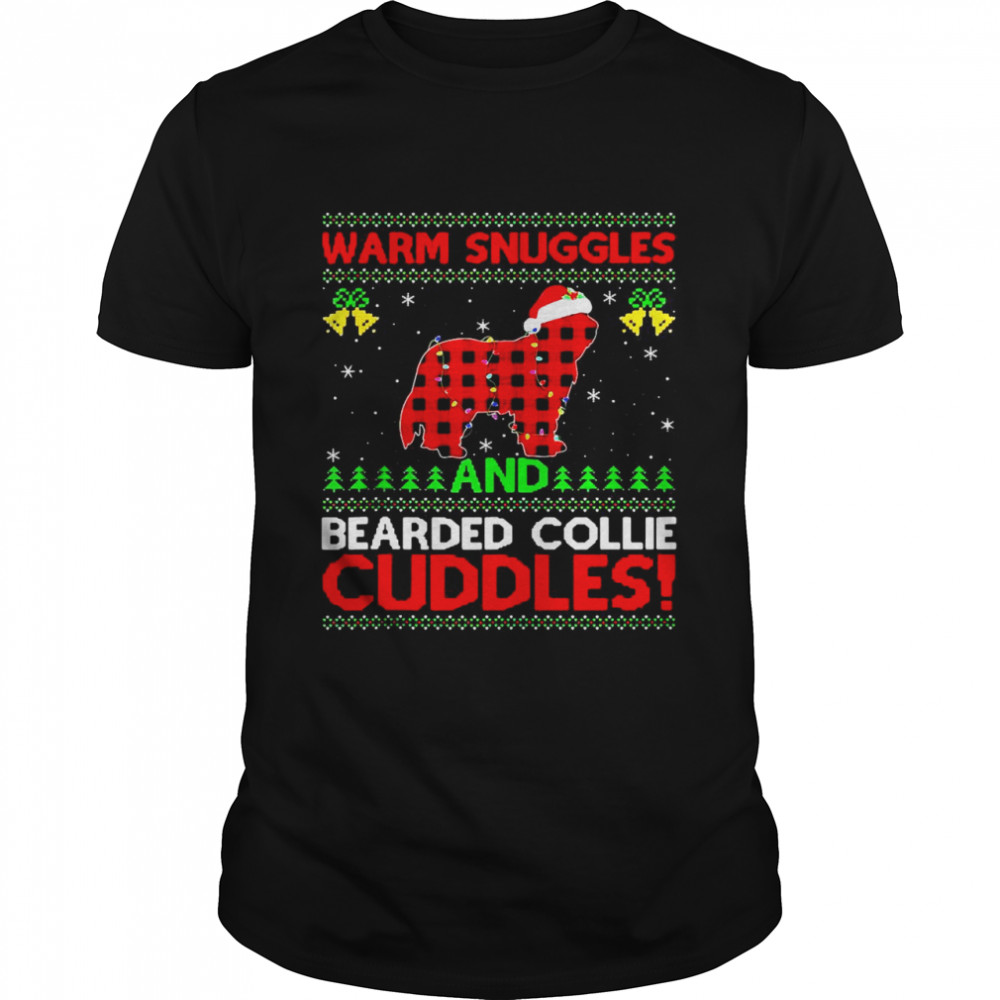 Warm Snuggles And Cuddles Ugly Bearded Collie Christmas Sweater  Classic Men's T-shirt