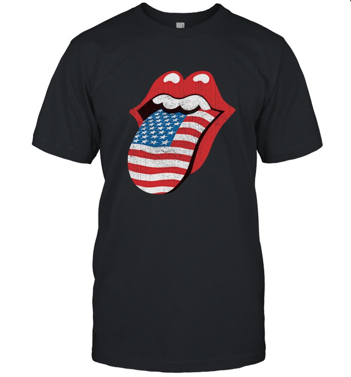 Rolling Stones No Filter 2021 Usa Flag Tongue Washed T  Classic Men's T-shirt