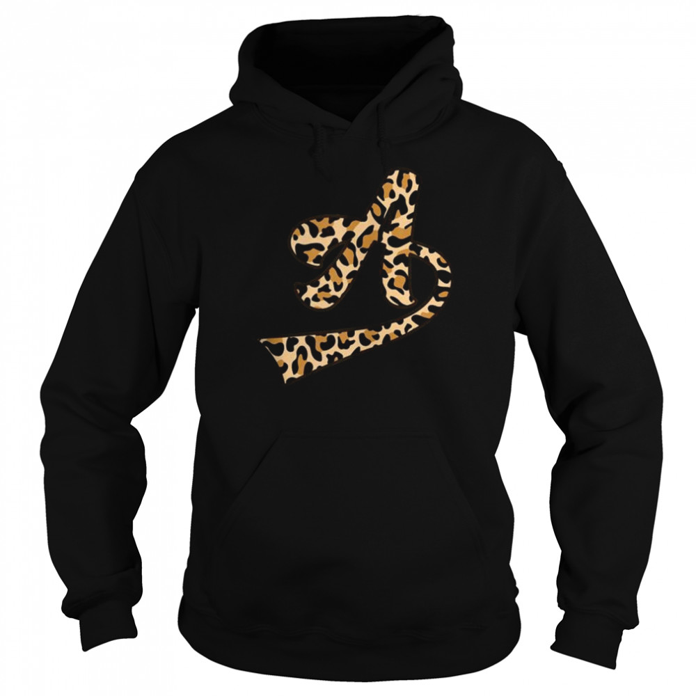 Cool Letter A Initial Name Leopard Cheetah Print  Unisex Hoodie