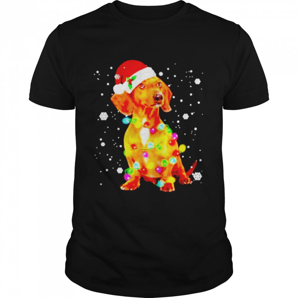 Dachshund Dogs Christmas light shirt Classic Men's T-shirt