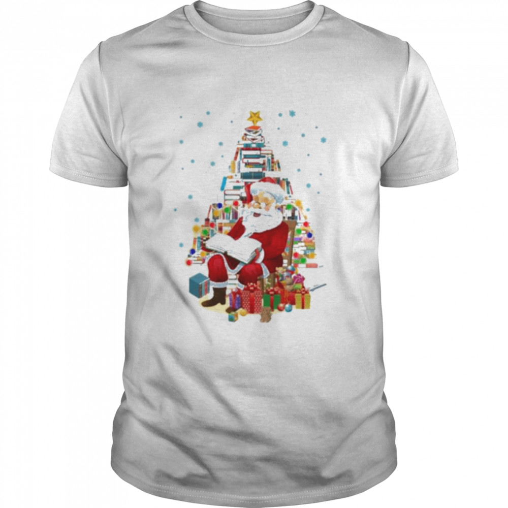Santa Claus Reading Books Christmas shirt Classic Men's T-shirt