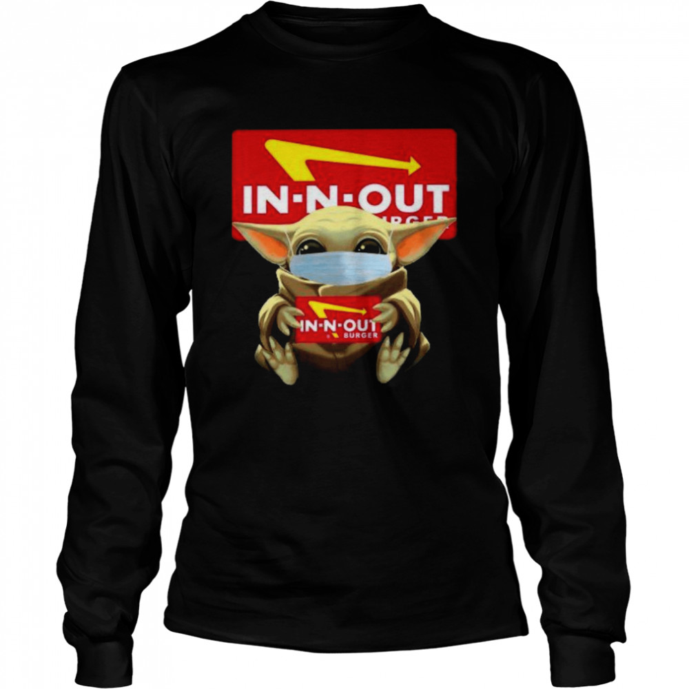 Baby Yoda Face Mask Hug In N Out  Long Sleeved T-shirt