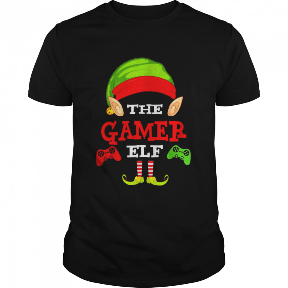 Family watching the gamer Elf Christmas shirt