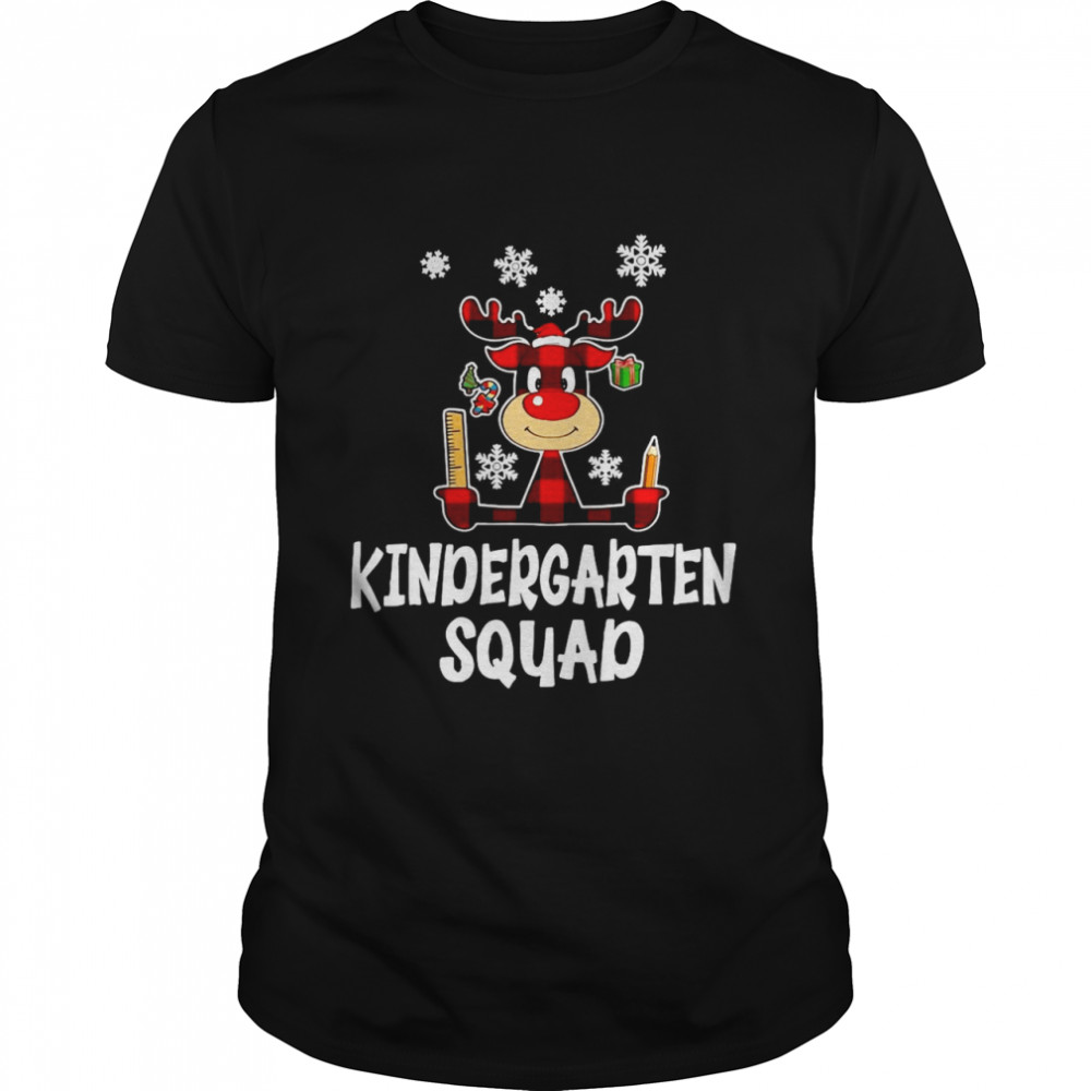 Kindergarten Teacher Squad Reindeer Teacher Christmas Sweater Shirt