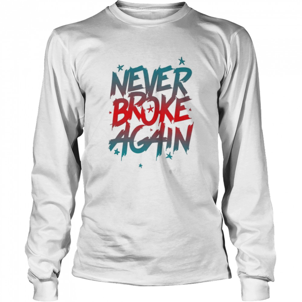 Never Broke Again Faded Blue Red T- Long Sleeved T-shirt