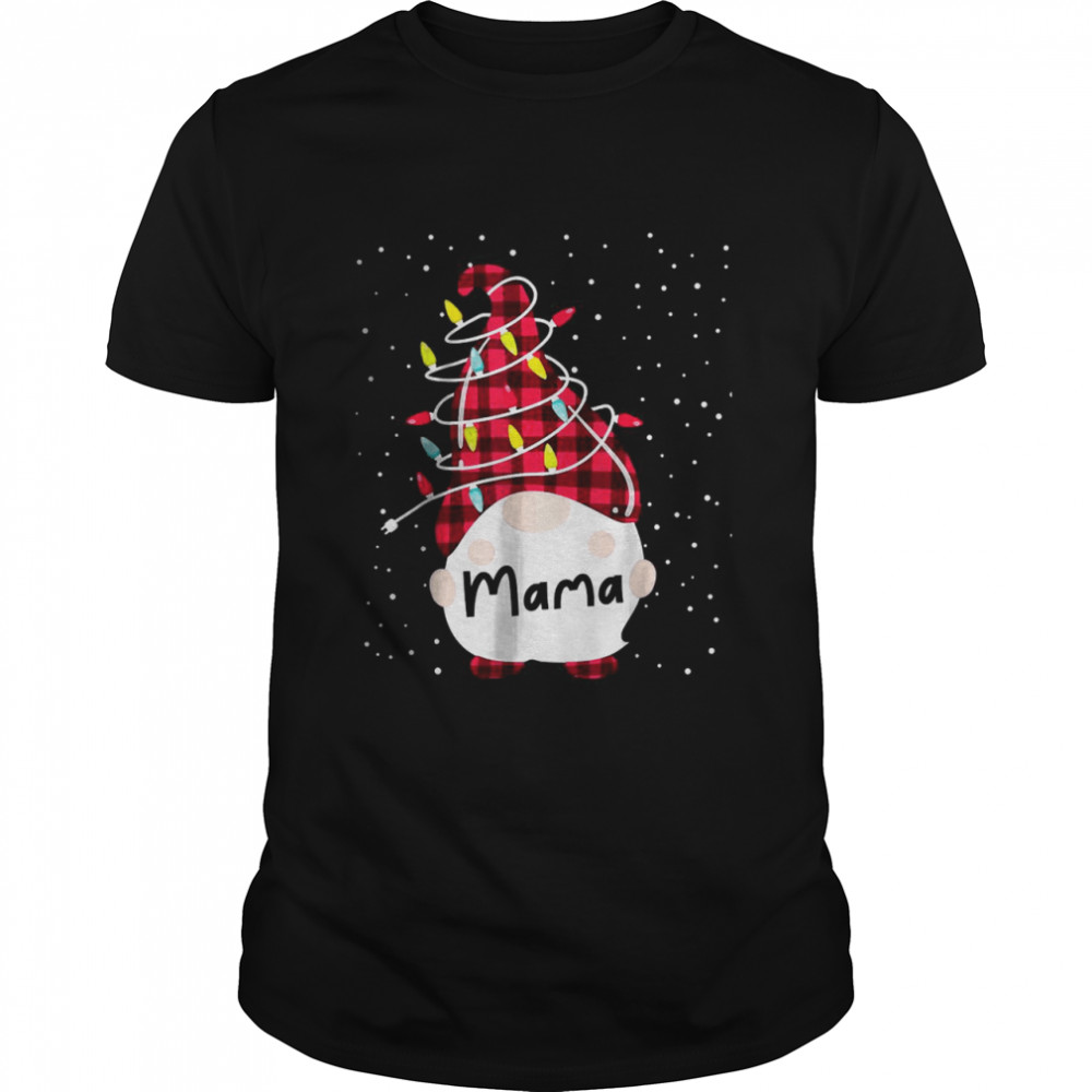 Mama Gnome Matching Family Group Christmas Lights Pajama T-Shirt