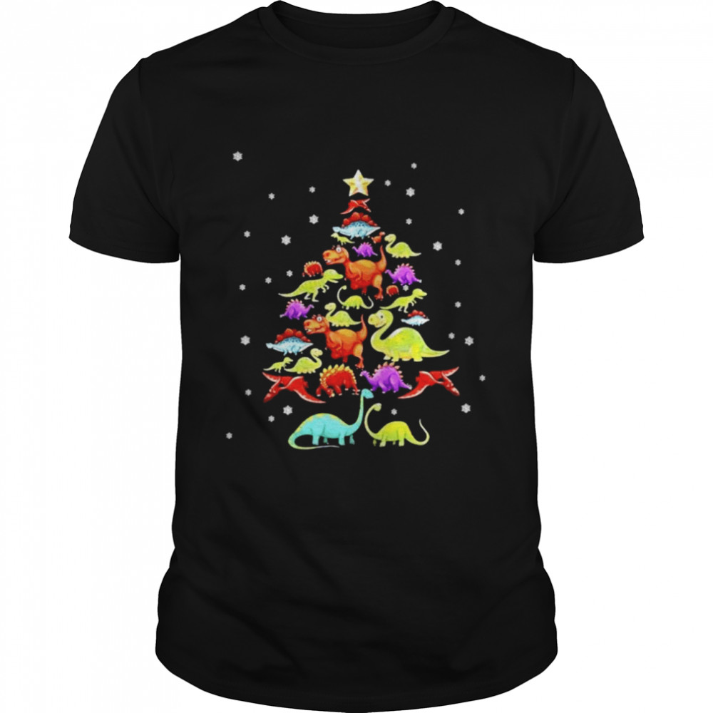 Dinosaur Christmas tree shirt