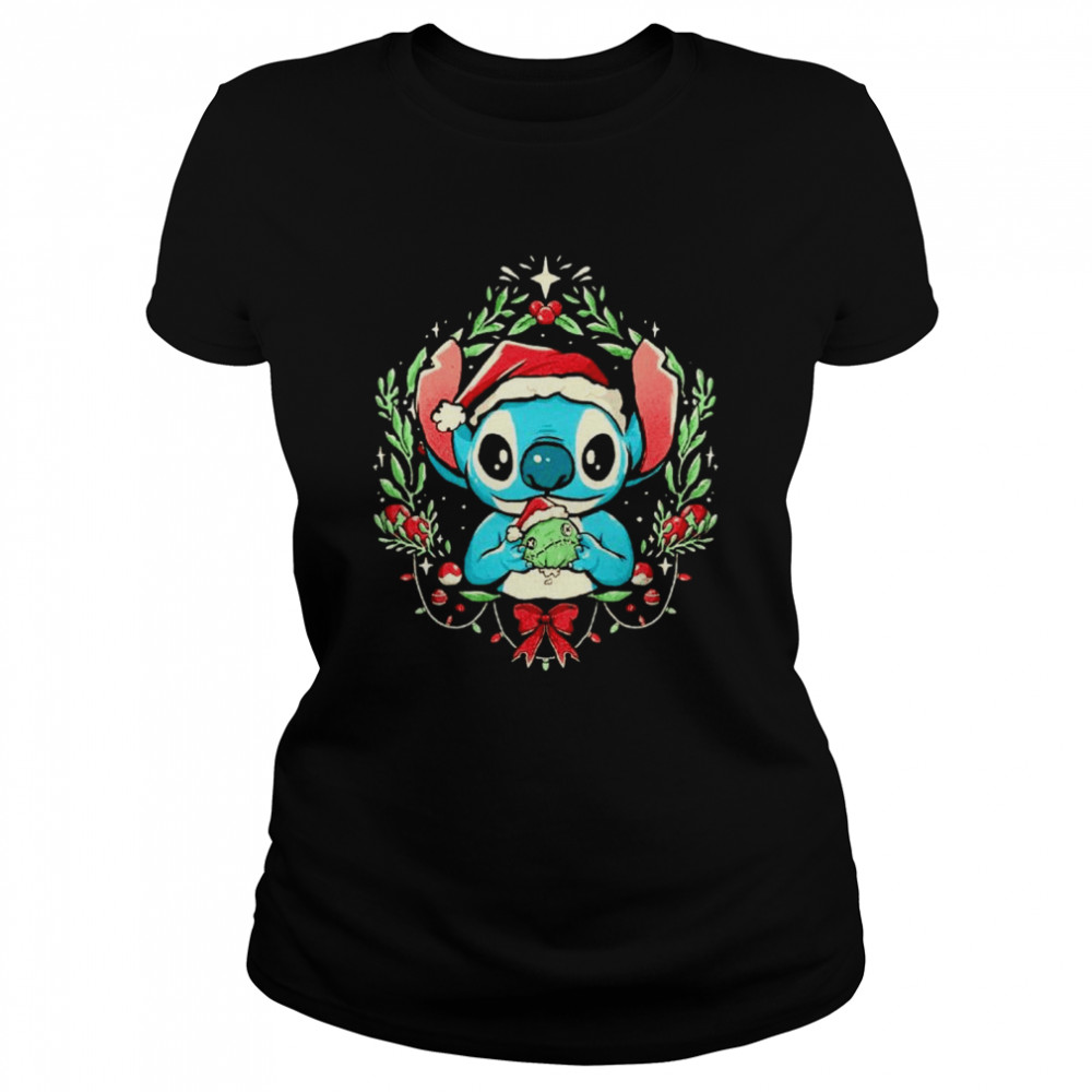 Stitch hugging a frog experiment Christmas shirt Classic Women's T-shirt