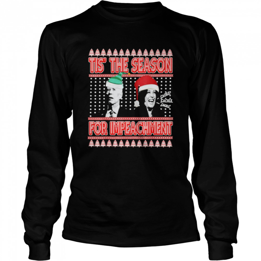 Anti Biden Harris Ugly Christmas Sweater Impeachment T- Long Sleeved T-shirt