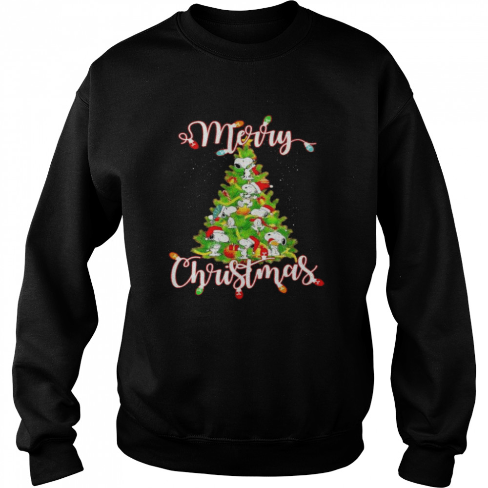 Santa Snoopy Merry Christmas Tree  Unisex Sweatshirt