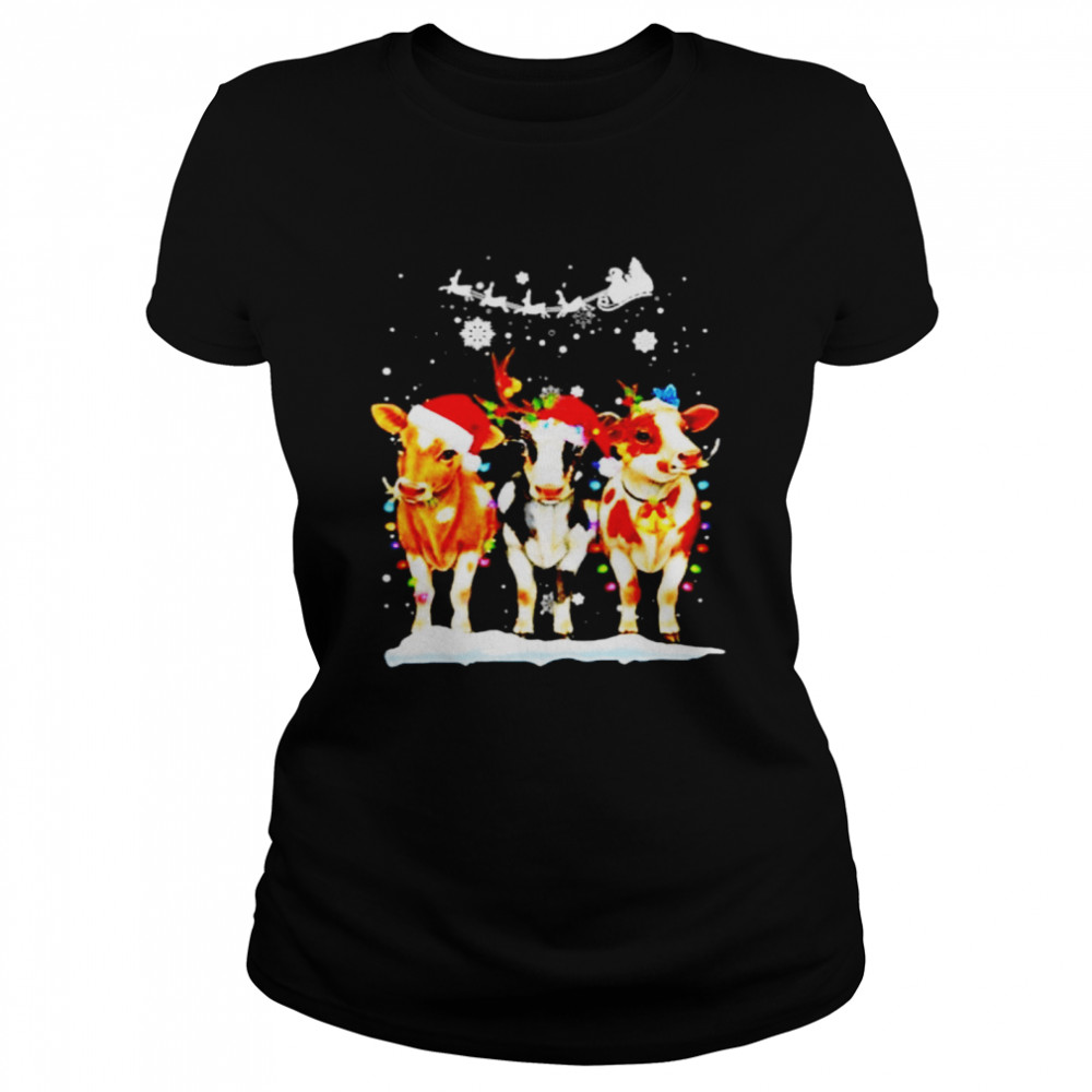 Cows Santa Christmas Holiday shirt Classic Women's T-shirt