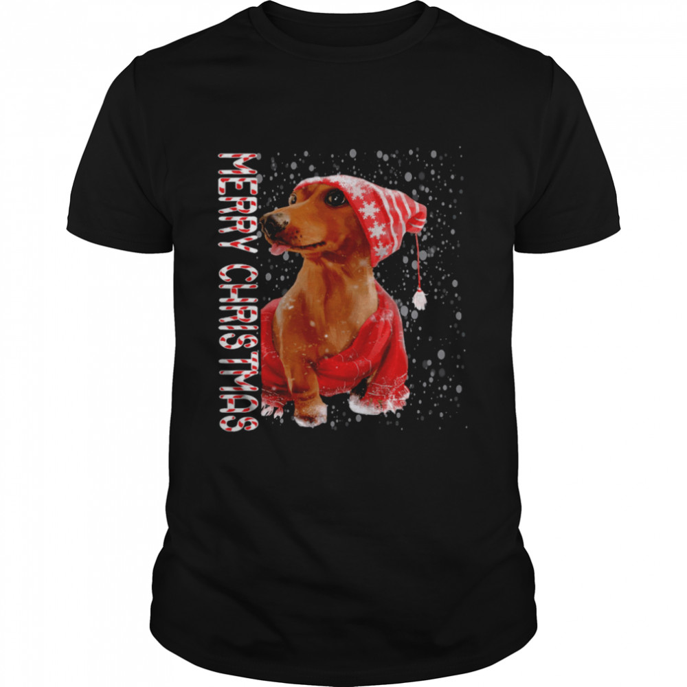 Dachshund Merry Christmas  Classic Men's T-shirt