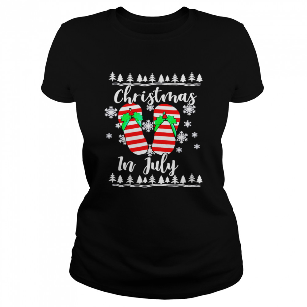 Flip Flops Christmas In July Christmas shirt Classic Women's T-shirt