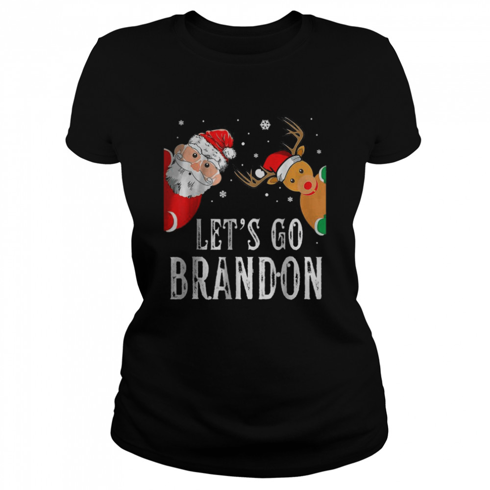 Let’s Go Branson Brandon Christmas Lights Reindeer  Classic Women's T-shirt