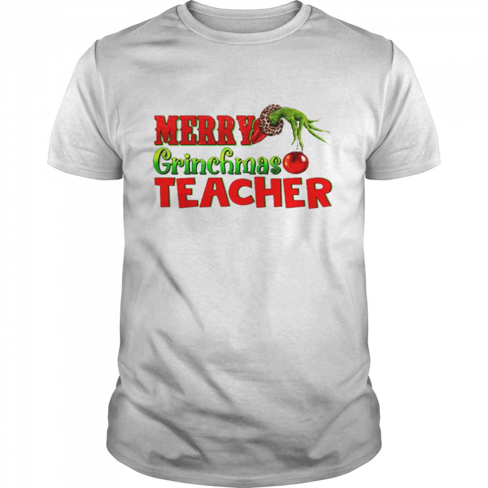 Merry grinchmas teacher shirt Merry kindergarten teacher shirt Classic Men's T-shirt