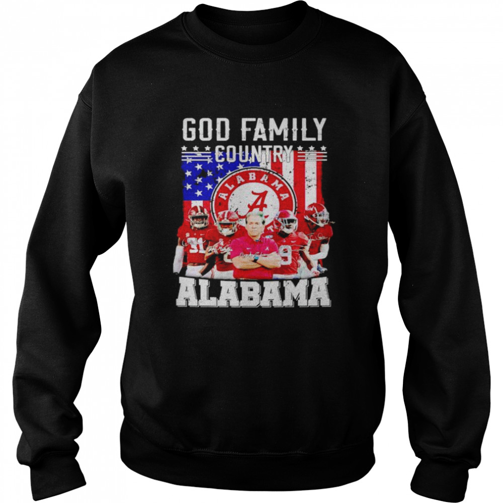 Best god family country Alabama signatures shirt Unisex Sweatshirt
