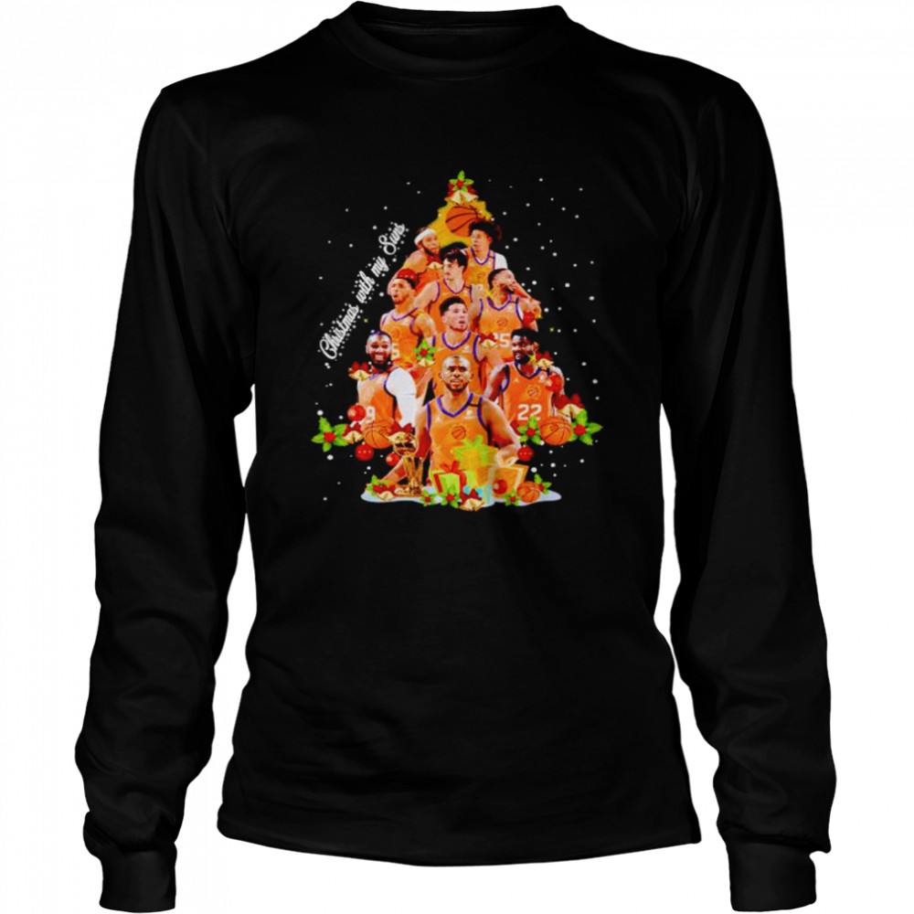 christmas with my Phoenix Suns players Christmas tree shirt Long Sleeved T-shirt