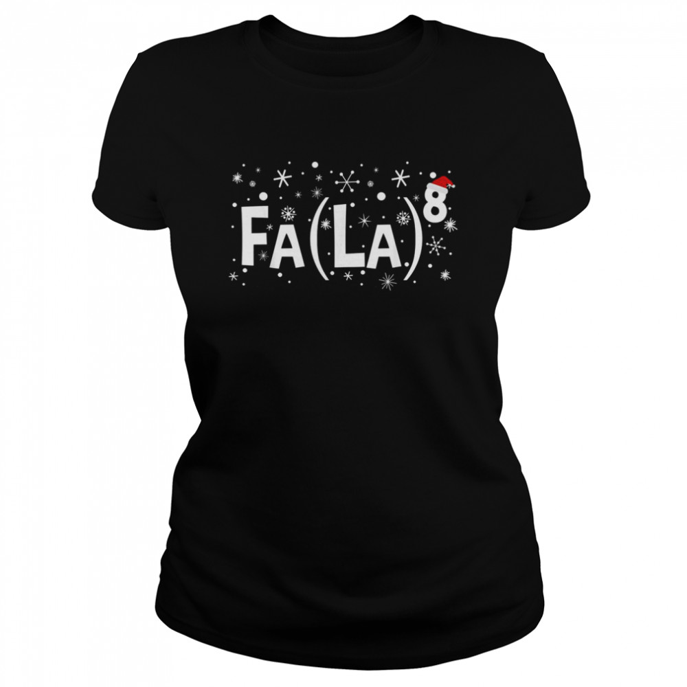 Fa La 8 Santa Red Plaid Claus Fa La Math Teacher Christmas  Classic Women's T-shirt