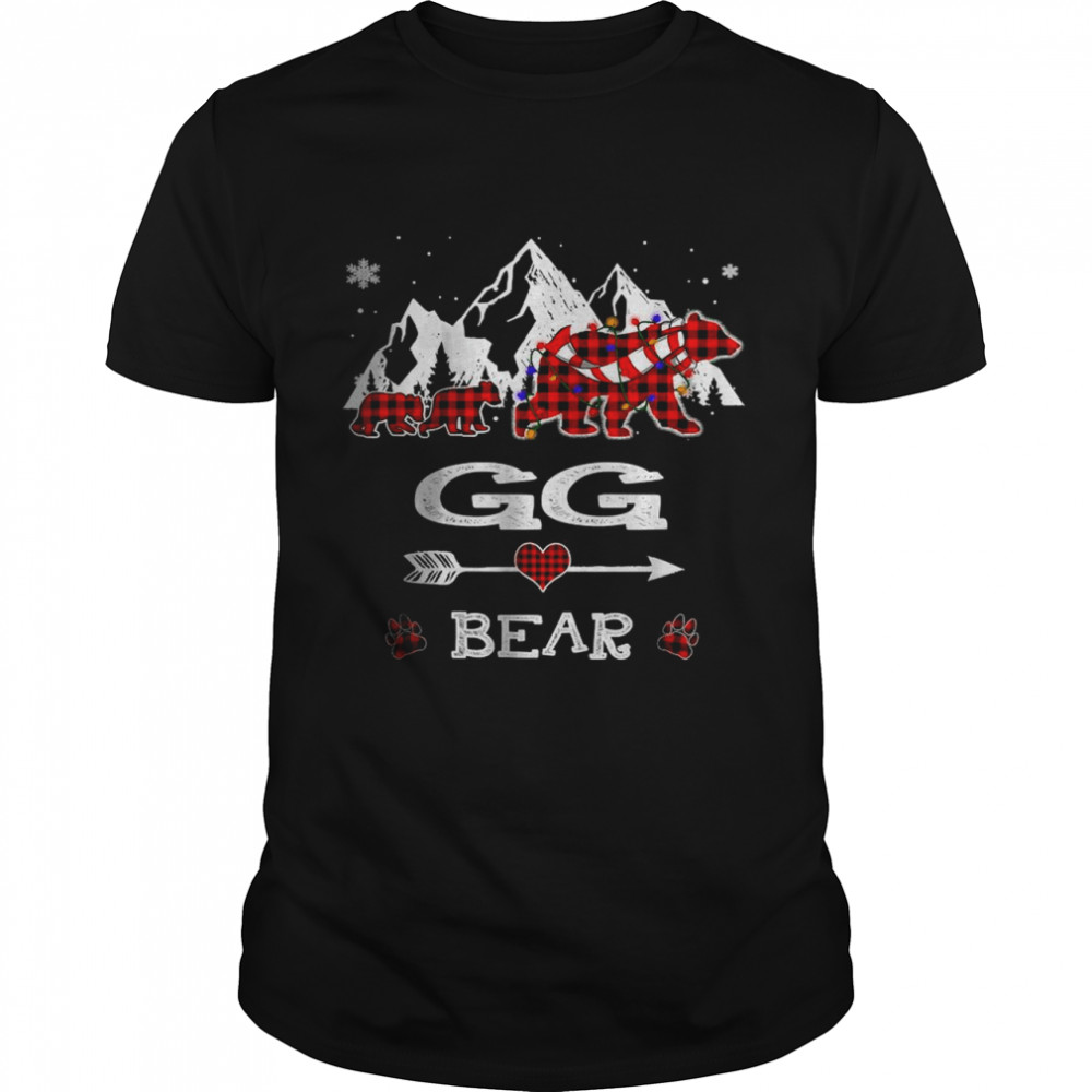 GG Bear Christmas Red Plaid Christmas Pajama Family T- Classic Men's T-shirt