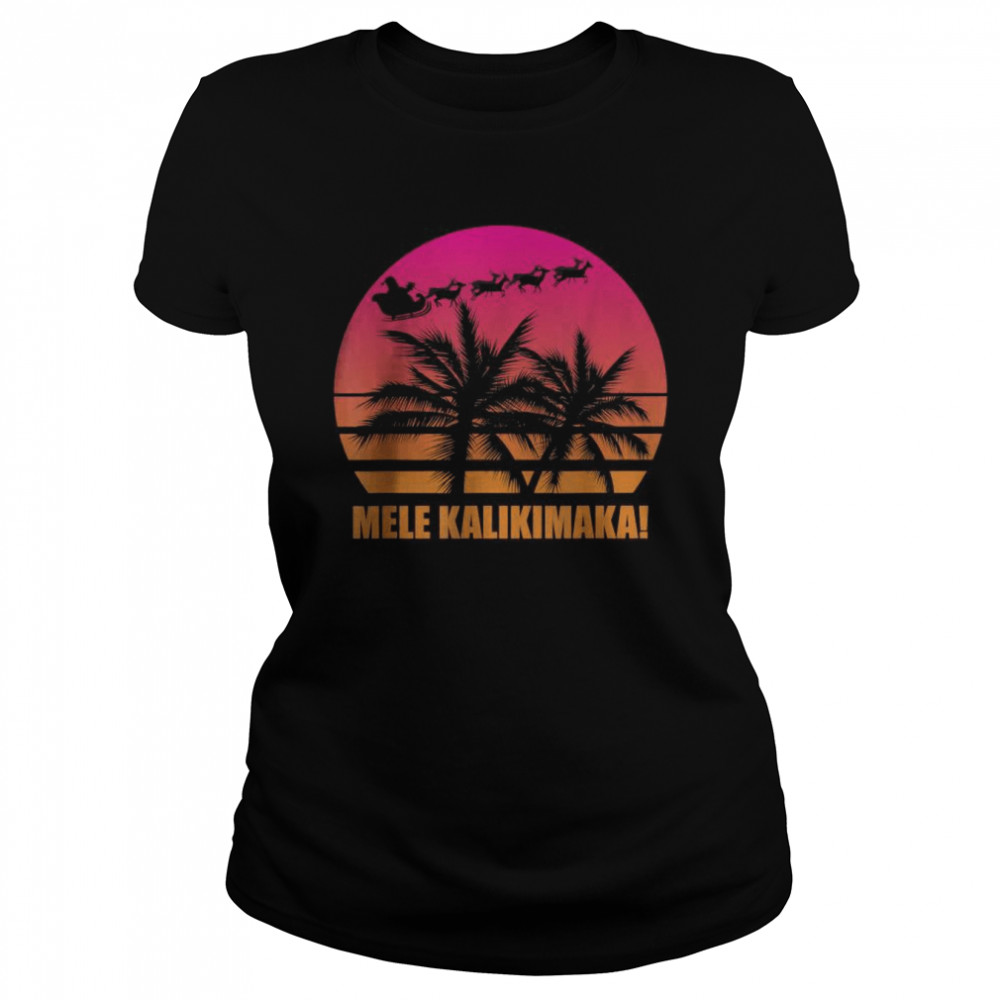 Mele Kalikimaka Retro Hawaiian Christmas Family Vacation T- Classic Women's T-shirt