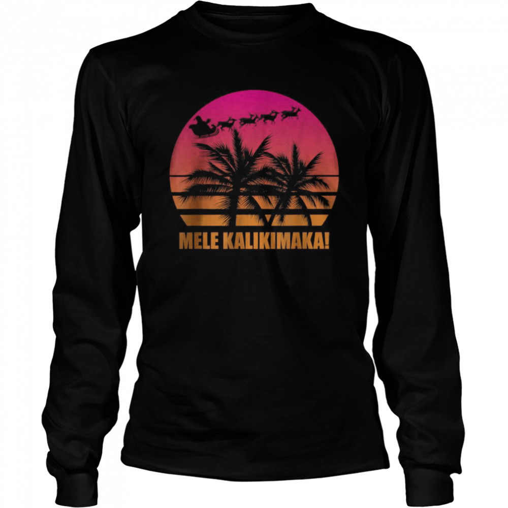 Mele Kalikimaka Retro Hawaiian Christmas Family Vacation T- Long Sleeved T-shirt