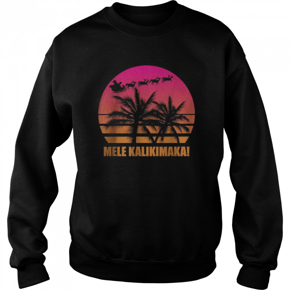 Mele Kalikimaka Retro Hawaiian Christmas Family Vacation T- Unisex Sweatshirt
