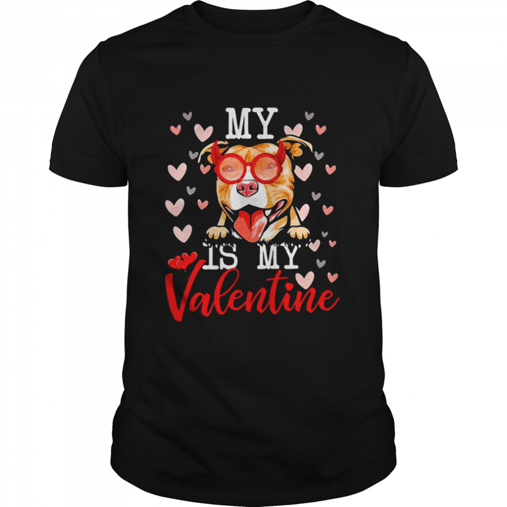 My Pitbull Dog Is My Valentine 2022 Shirt