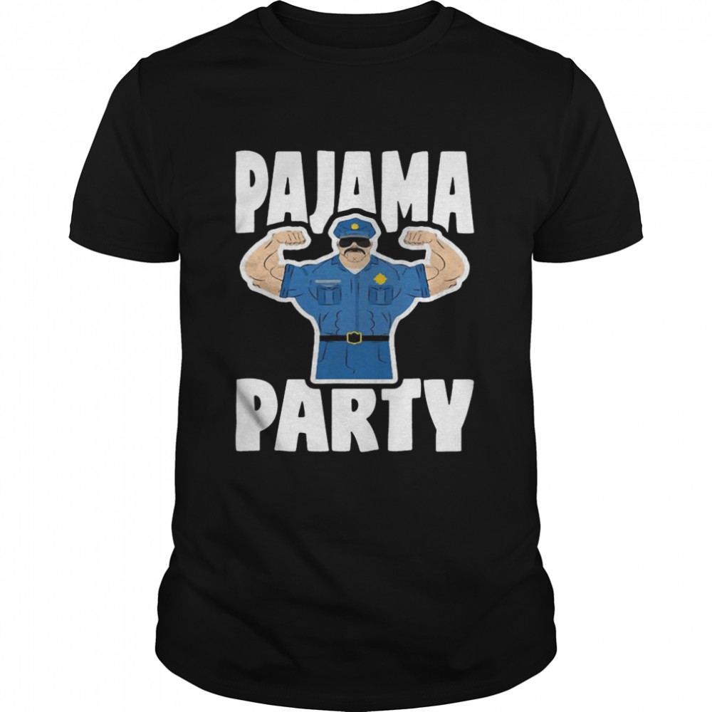 Pajama Party Retro Muscle Police Officer Bed Time Pj Shirt