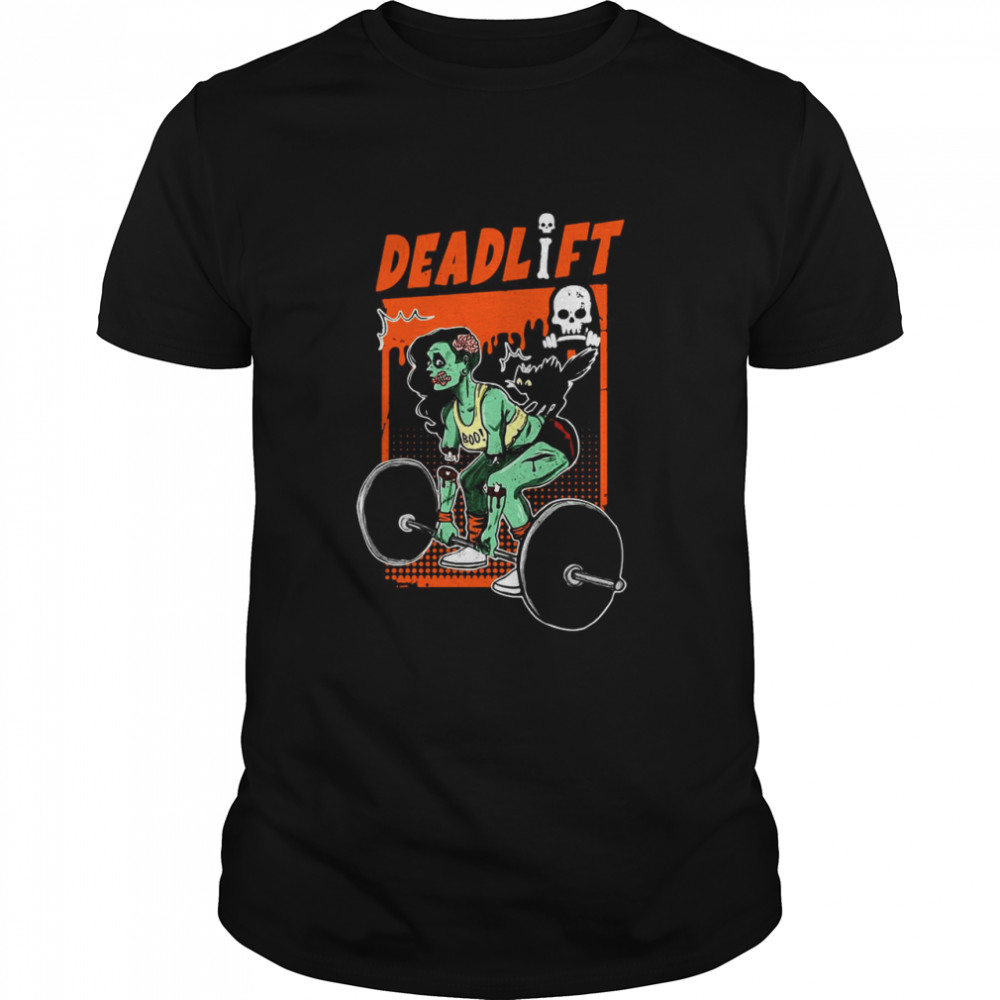 Weight Lifting Zombie Deadlift Art Halloween Shirt