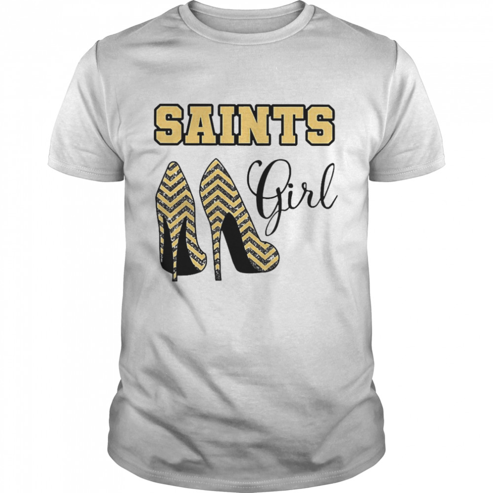 Football Cheer Gear High Heels Saints Girl Shirt