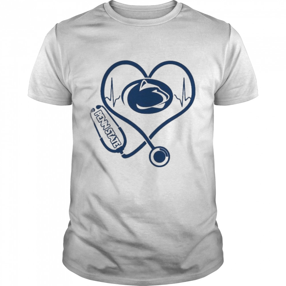 Nurse Love Penn State Nittany Lions Heartbeat  Classic Men's T-shirt