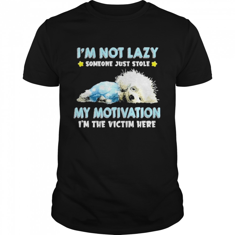 Dog i’m not lazy someone just stole my motivation i’m the victim here shirt Classic Men's T-shirt