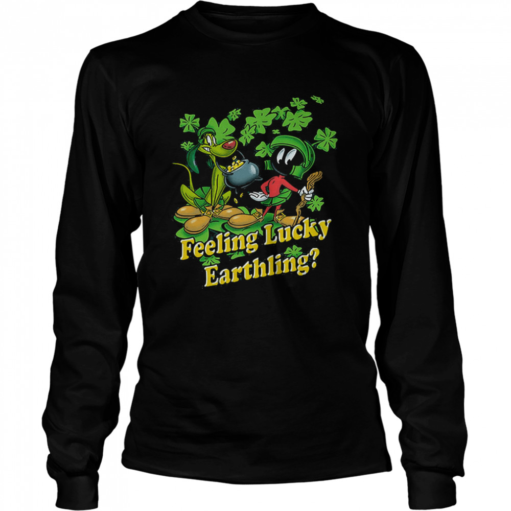 feeling Lucky Earthling Looney Tunes  Long Sleeved T-shirt